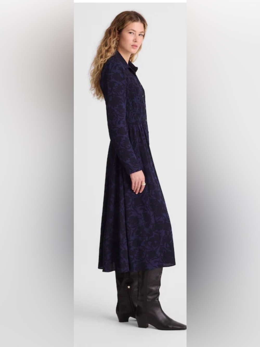NWT Madewell Smocked Midi Shirtdress size 6 - Picture 3 of 8